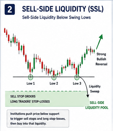 Sell-Side Liquidity Below Equal Lows