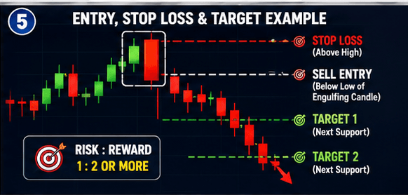 Step-by-Step Bearish Engulfing Trading Strategy