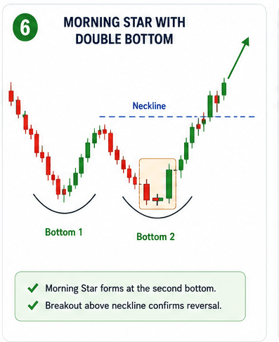 Morning Star with Double Bottom Pattern