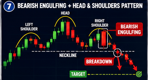 Bearish Engulfing with Head and Shoulders Pattern