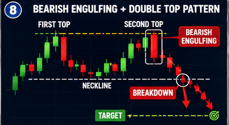 Bearish Engulfing with Double Top Pattern