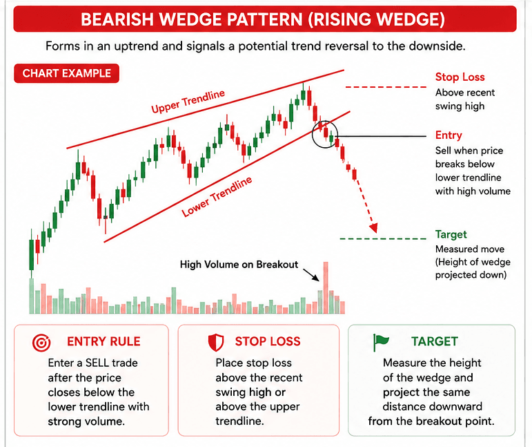  Rising Wedge Pattern (Bearish)